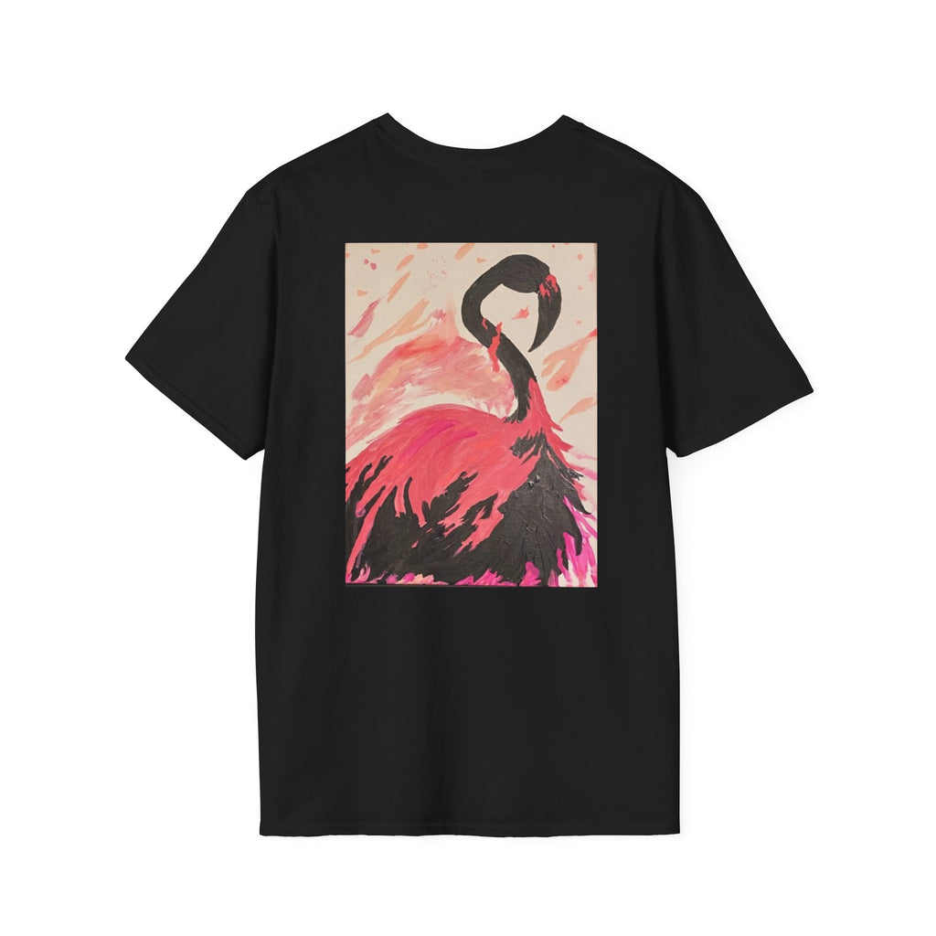 Flamingo Art T-Shirt — Pink Tropical Bird Graphic Tee