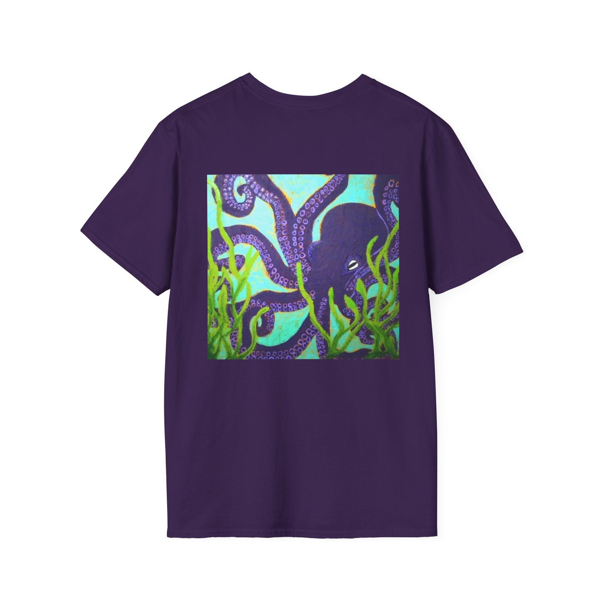 Octopus Art T-Shirt — Vibrant Purple Sea Creature Graphic Tee