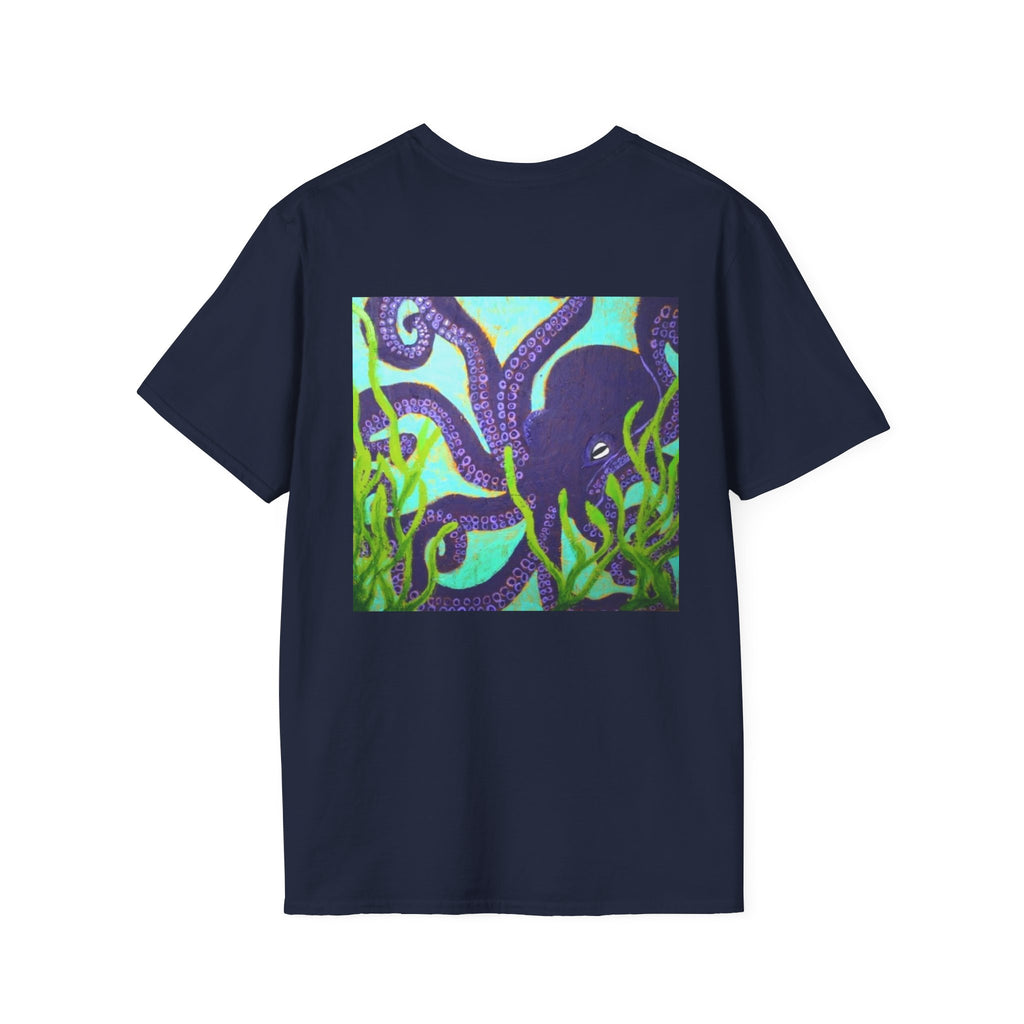 Octopus Art T-Shirt — Vibrant Purple Sea Creature Graphic Tee