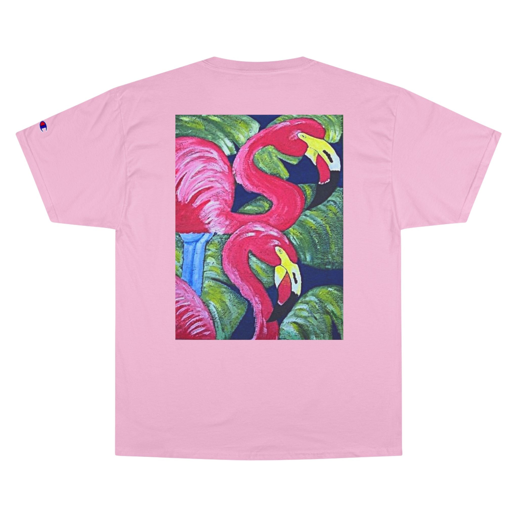 Pink Flamingo Beach T-Shirt — Tropical Sunset Graphic Tee
