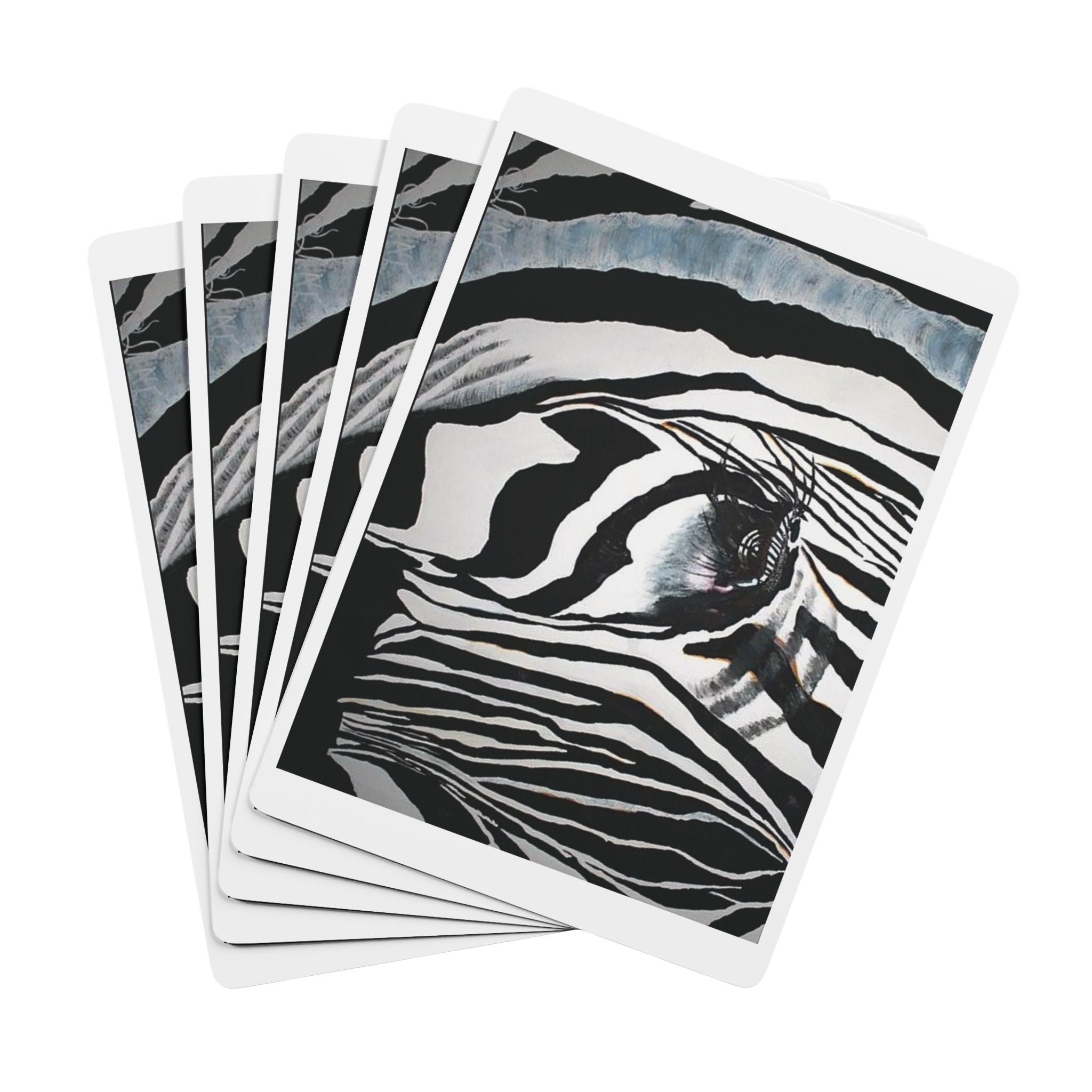 Zebra Eye Poker Playing Cards – Black & White Limited Edition