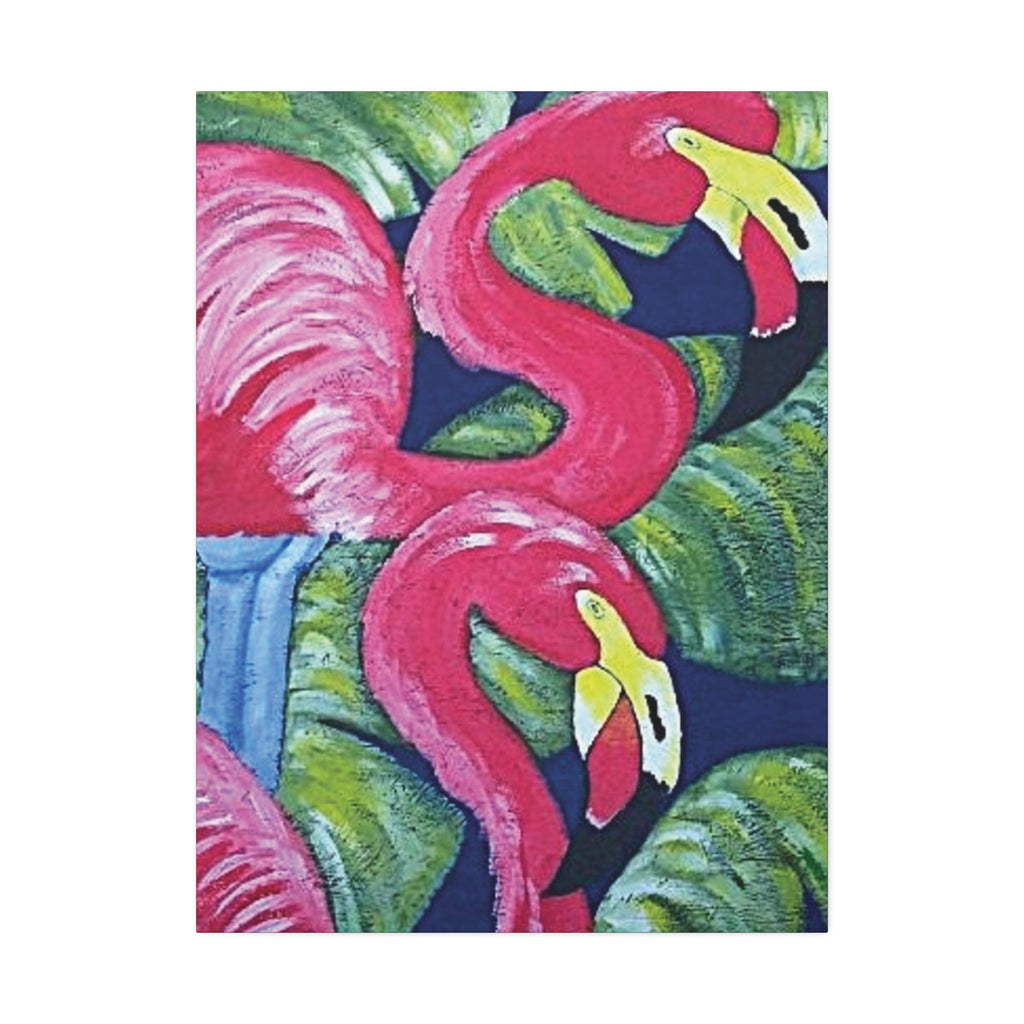 Flamingo Tropical Canvas Print — Stretched 1.5" Wall Art