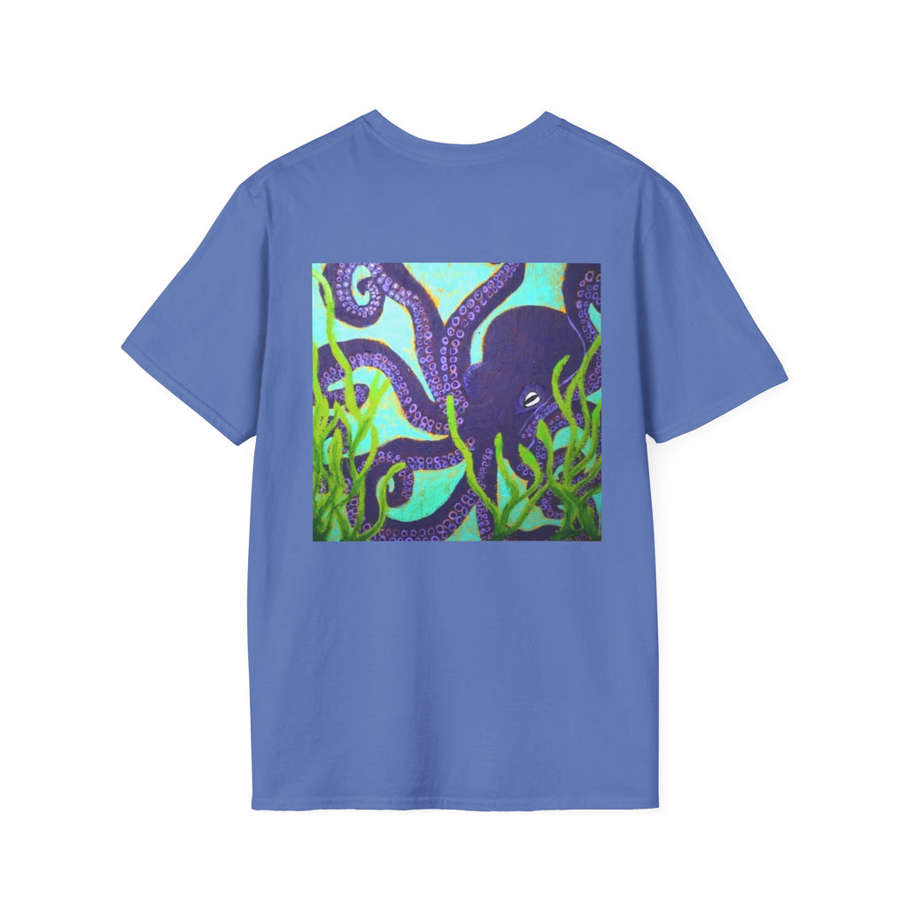 Octopus Art T-Shirt — Vibrant Purple Sea Creature Graphic Tee