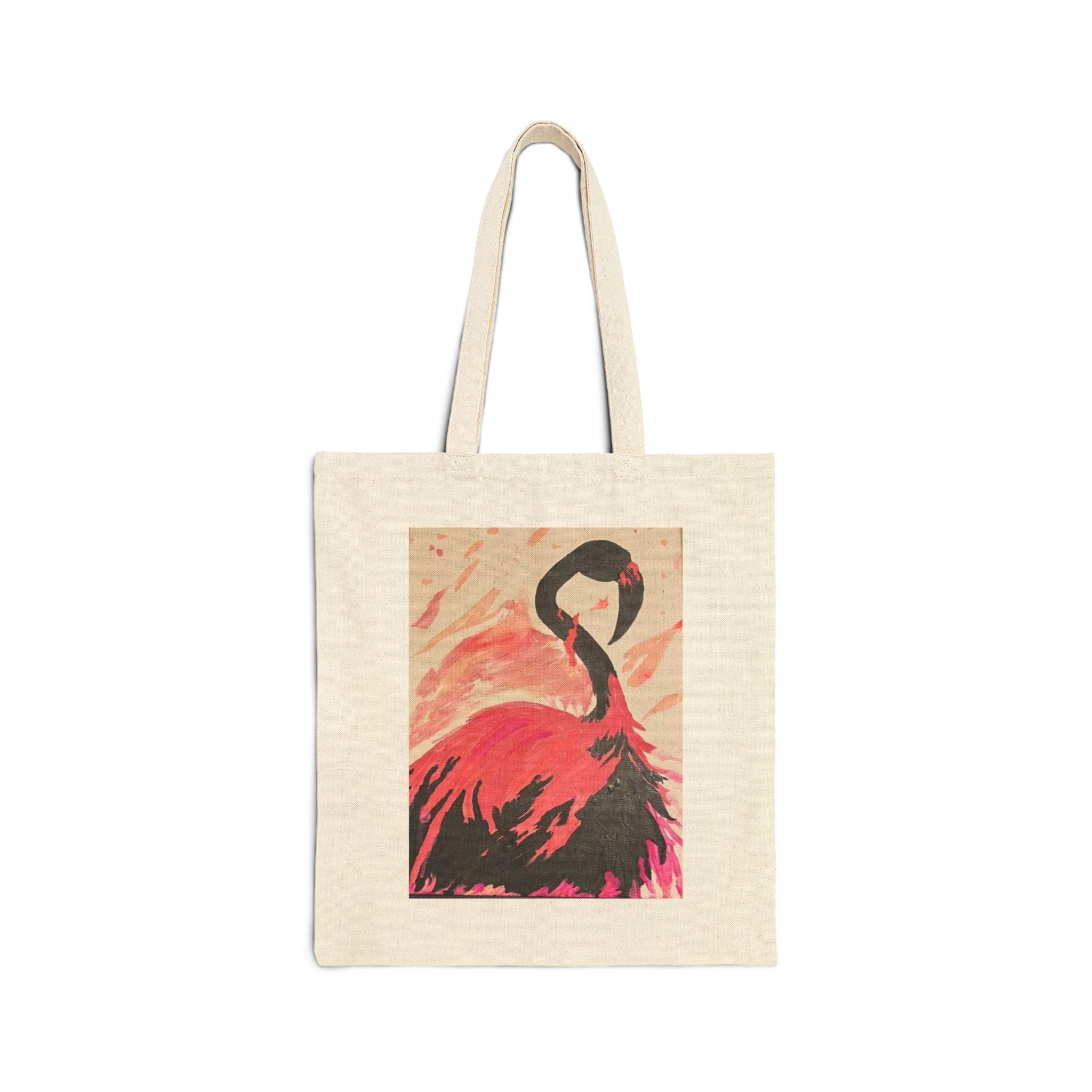Flamingo Art Tote Bag – Vibrant Pink Sunset Canvas Tote
