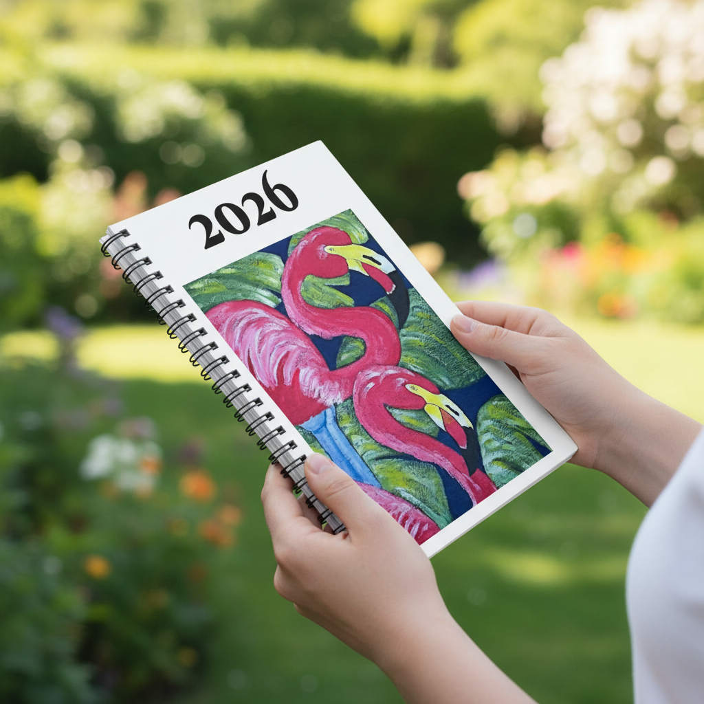 2026 Flamingo Spiral Notebook — Ruled Lined Journal for Notes & Planning