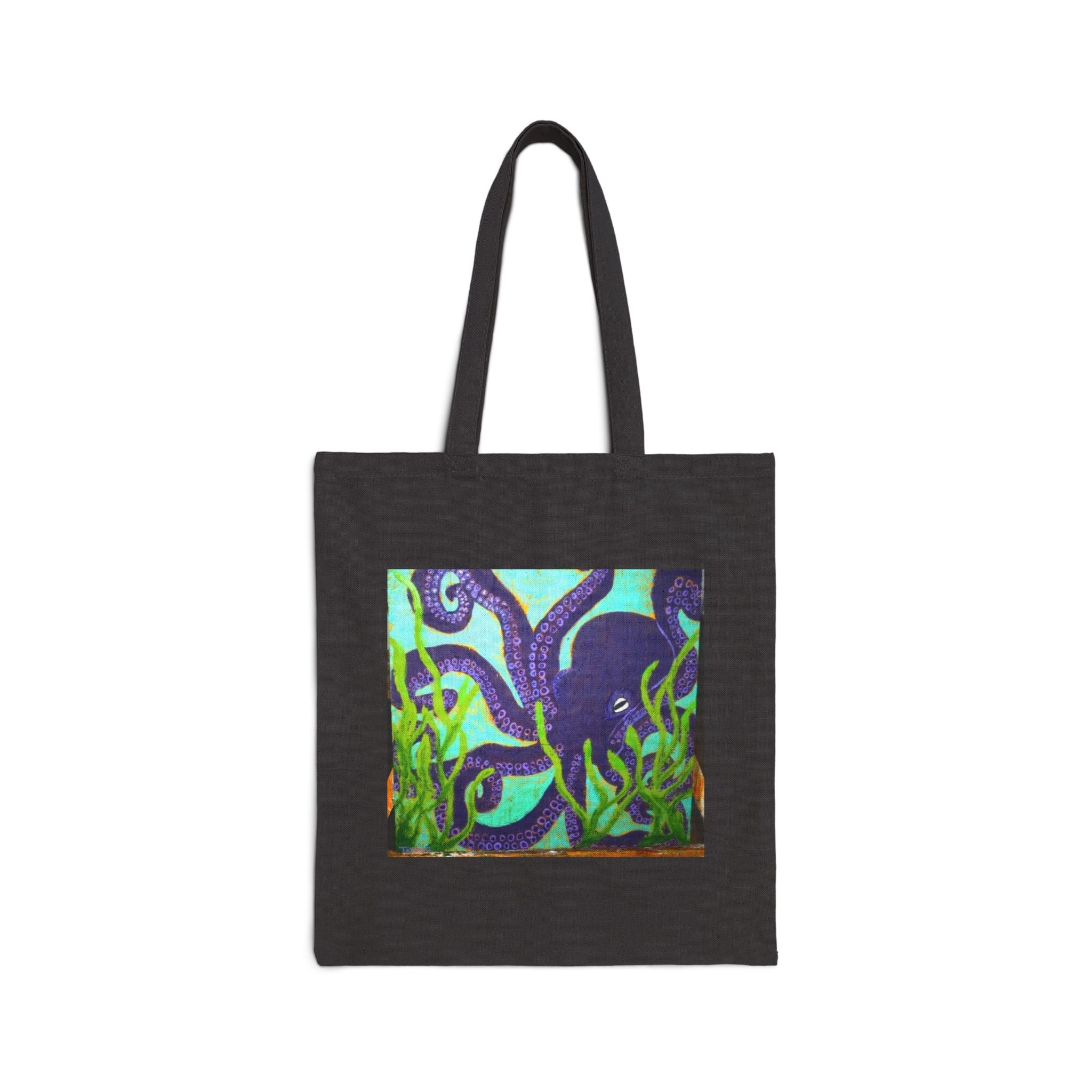 Octopus Canvas Tote Bag — Colorful Underwater Sea Life Art Tote