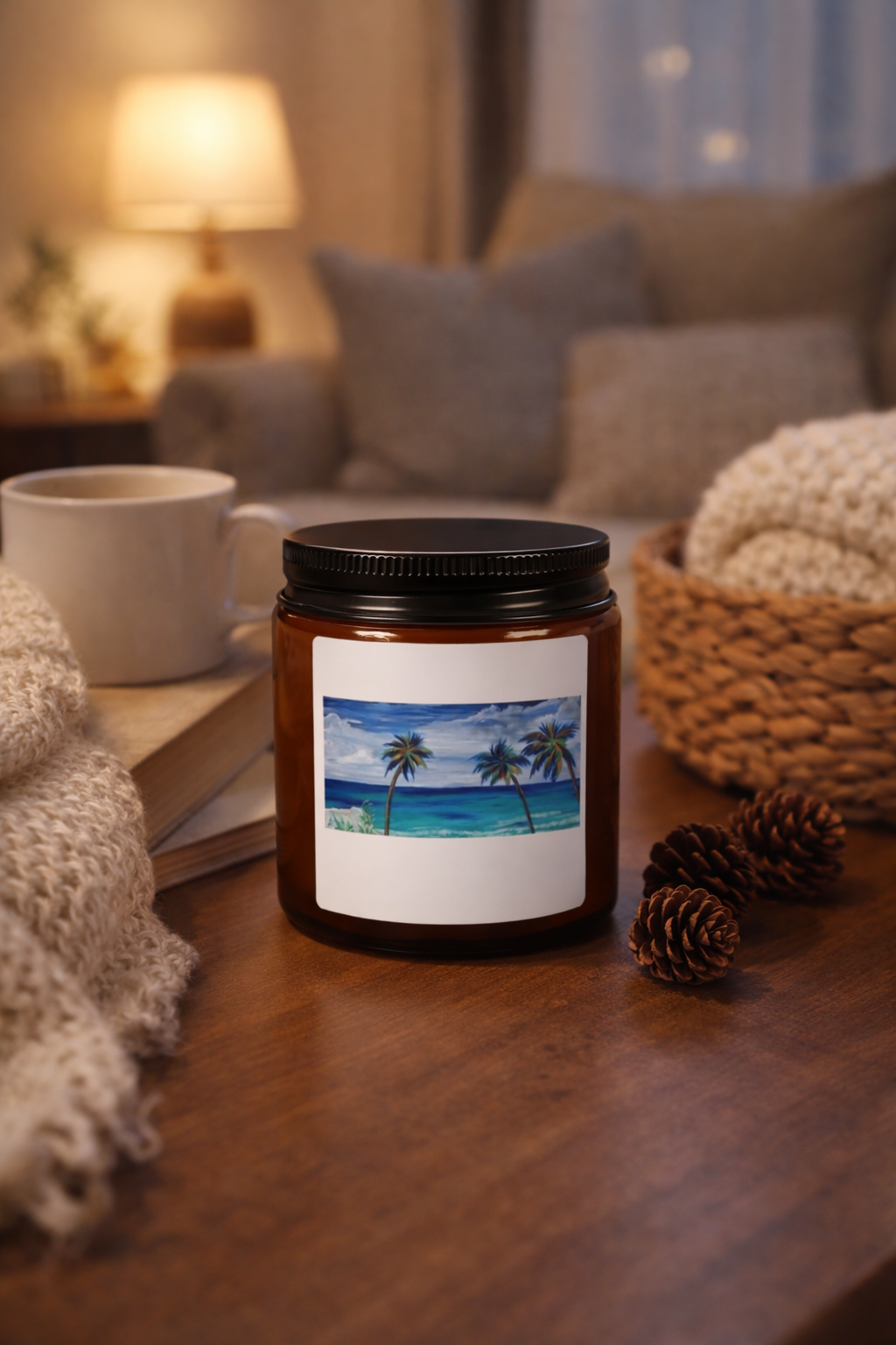 Scented Soy Candle (Multi-Size, Amber Jar)