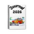 2026 Beach Cruiser Journal — Spiral Notebook with Retro Woody Surf Van Cover