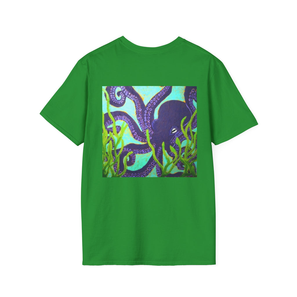 Octopus Art T-Shirt — Vibrant Purple Sea Creature Graphic Tee