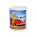 Surf Van Ceramic Mug – Vintage VW Bus with Surfboard Coffee Cup (11oz/15oz)