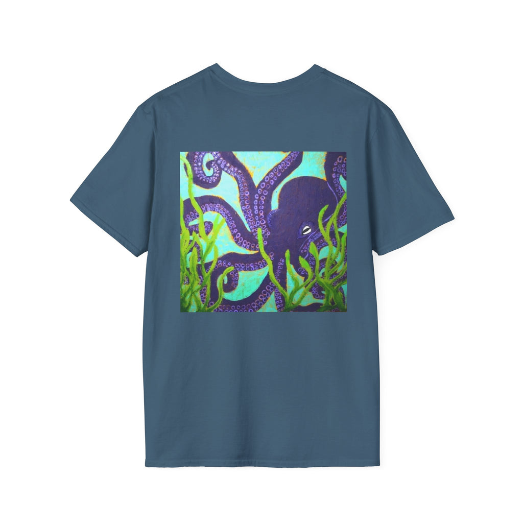 Octopus Art T-Shirt — Vibrant Purple Sea Creature Graphic Tee