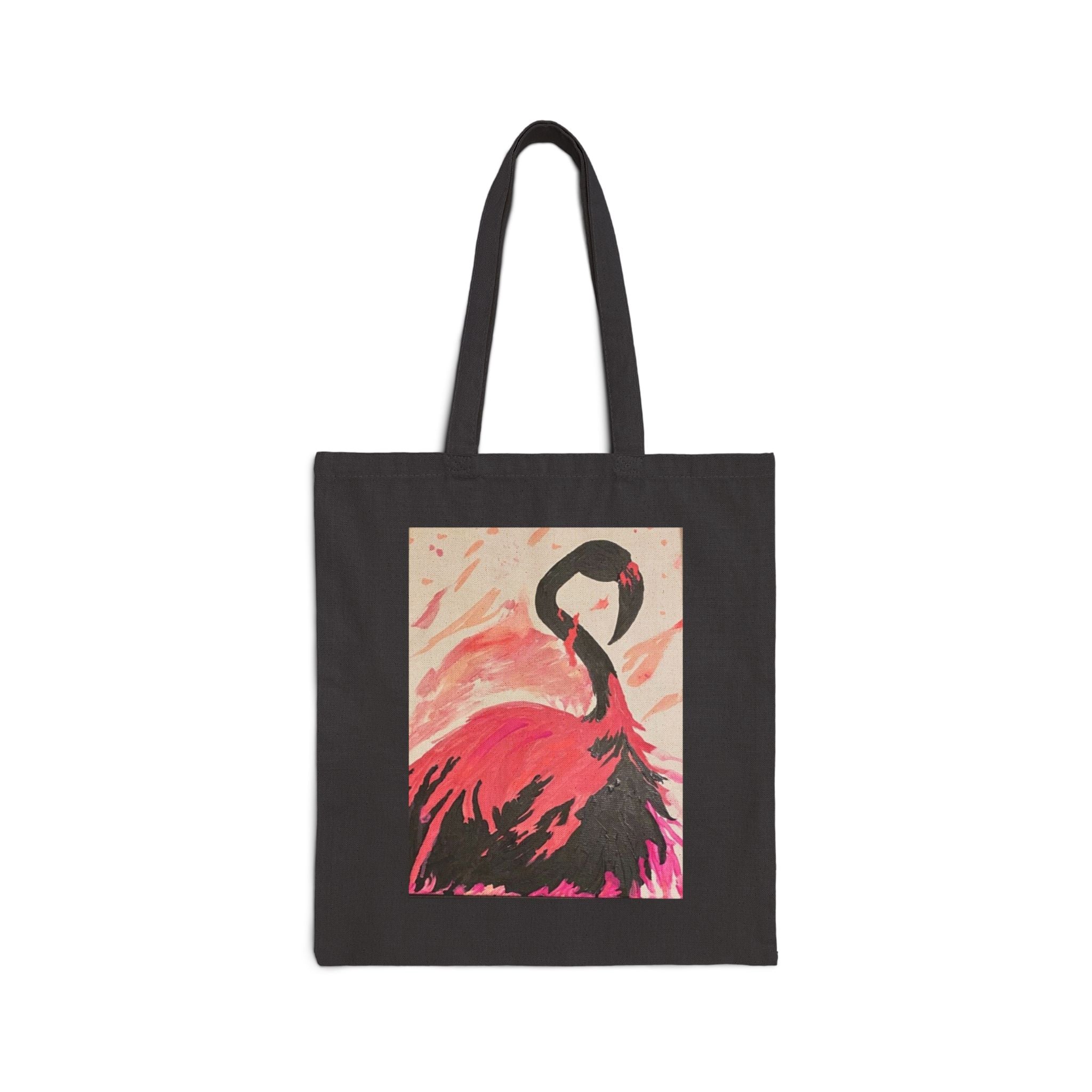 Flamingo Art Tote Bag – Vibrant Pink Sunset Canvas Tote