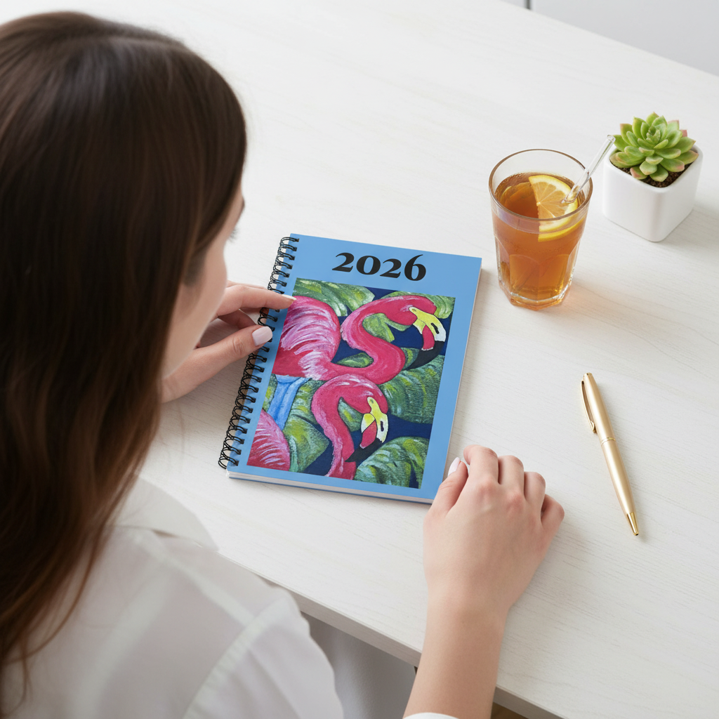 Copy of 2026 Flamingo Spiral Notebook — Ruled Lined Journal for Notes & Planning