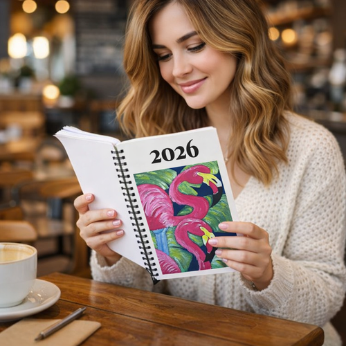 2026 Flamingo Spiral Notebook — Ruled Lined Journal for Notes & Planning