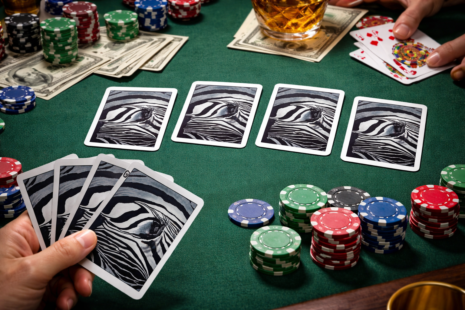 Zebra Eye Poker Playing Cards – Black & White Limited Edition